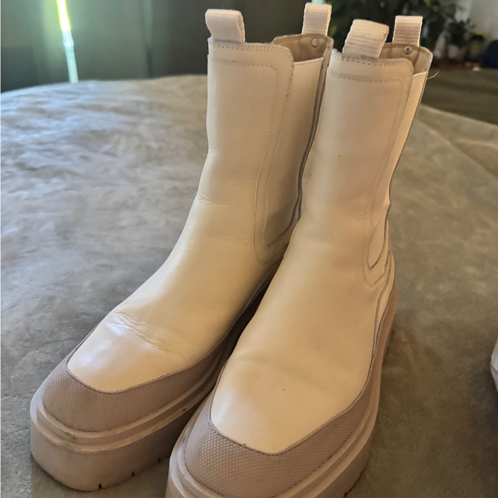 Sam Edelman Cream Ankle Booties- worn twice